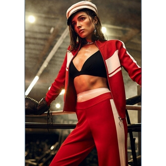 NWT Express x Olivia Culpo Red White Track Jacket - Picture 3 of 6